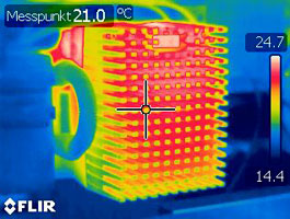 Messung des Kühlkörpers einer Elektronik